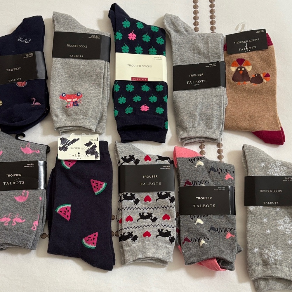 Talbots Men's Fun Patterned Socks - Gray, Navy, Pink